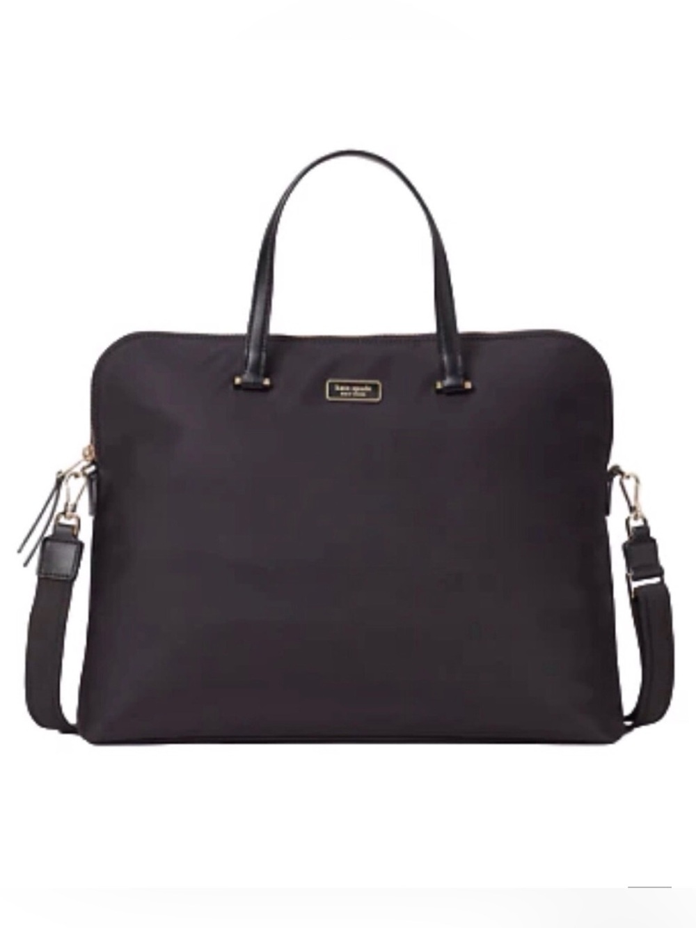 Kate Spade Dawn Laptop Bag Zipper Closure Crossbody Strap Black Logo Retail $319